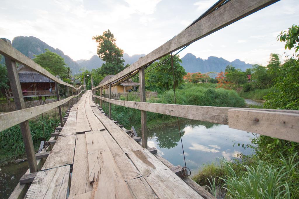 Hotel Champa Lao Bungalows Vang Vieng Exterior foto