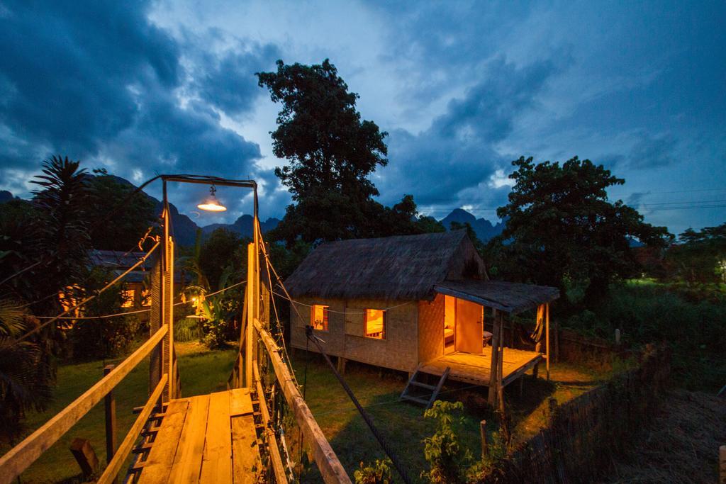 Hotel Champa Lao Bungalows Vang Vieng Exterior foto