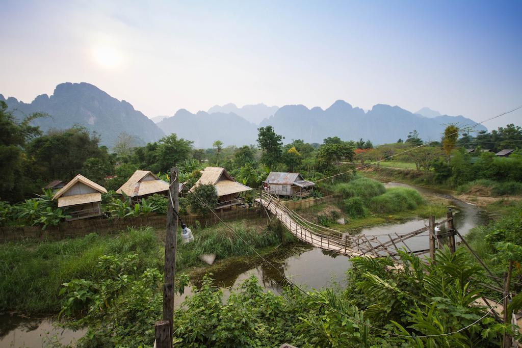 Hotel Champa Lao Bungalows Vang Vieng Exterior foto